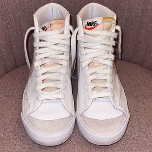High top Blazers with pink Nike check